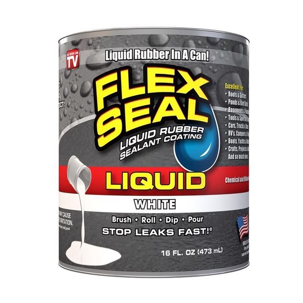 Flex Seal Family of Products  White Liquid Rubber Sealant Coating 16 oz LFSWHTR16